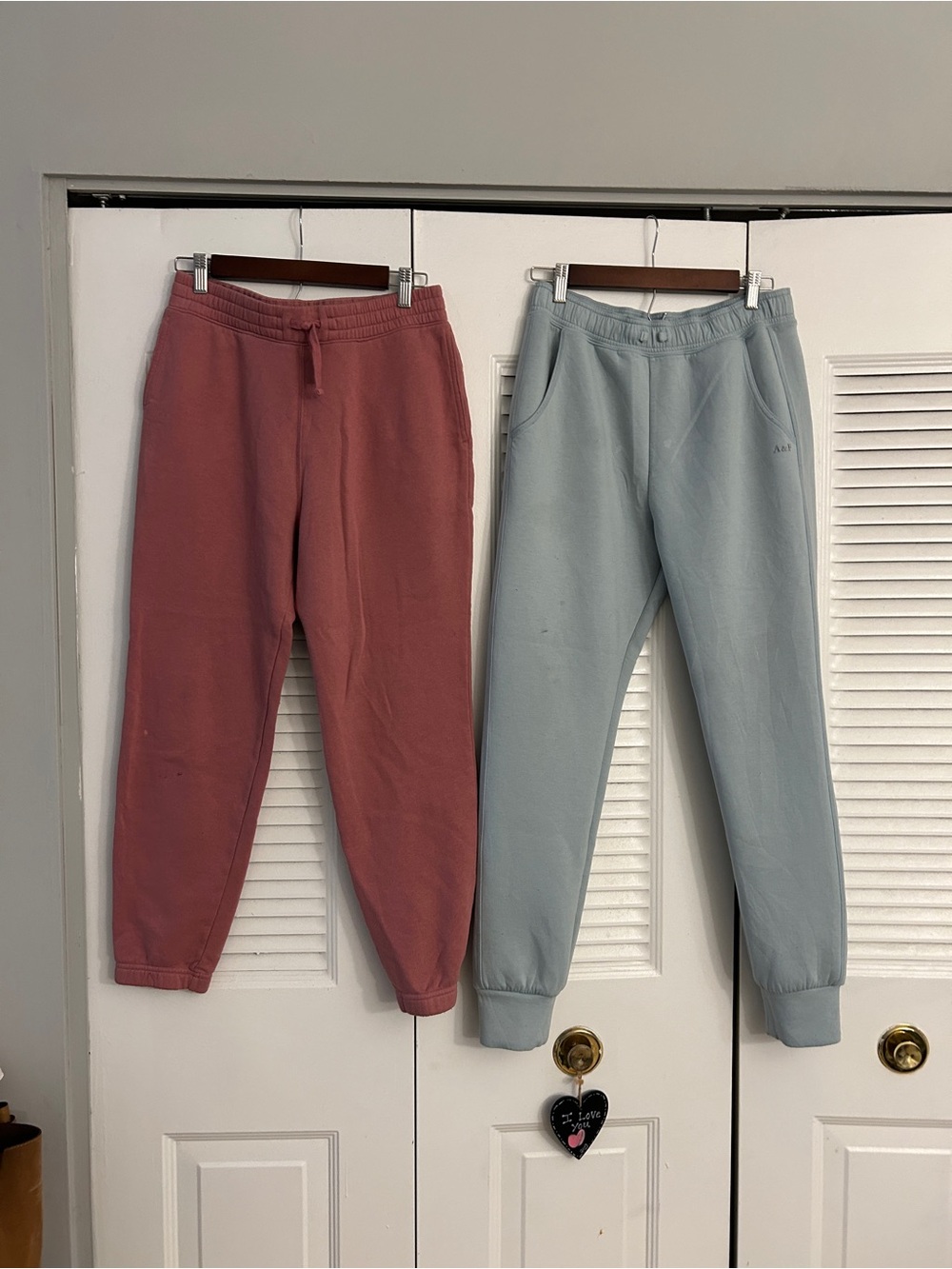 abercrombie kids Dusty Rose and Pale Blue Jogger Pants